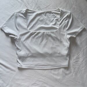 Chic White Square Neck Crop Top